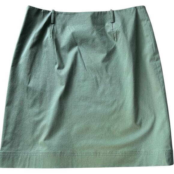 EUC PER SE by Carlisle Olive Green Partial Pleat Skirt Size 14 - Picture 1 of 5